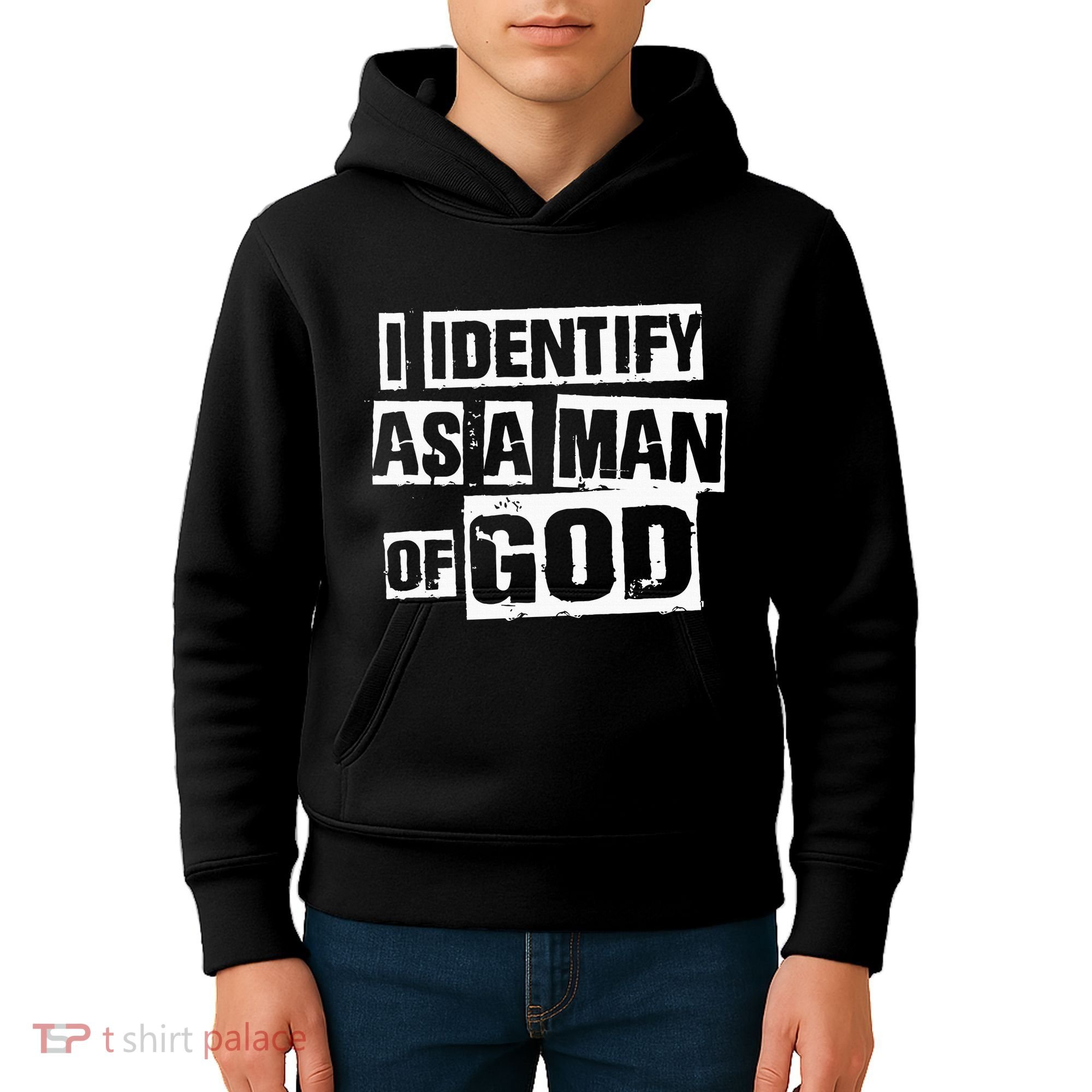 I Identify As A Man Of God Kids Hoodie
