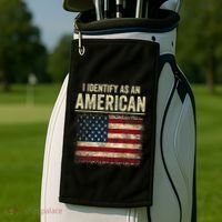 I Identify As An American Flag Golf Towel thumb 2
