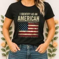 I Identify As An American Flag Women's T-Shirt thumb 2