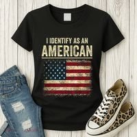 I Identify As An American Flag Women's T-Shirt thumb 3