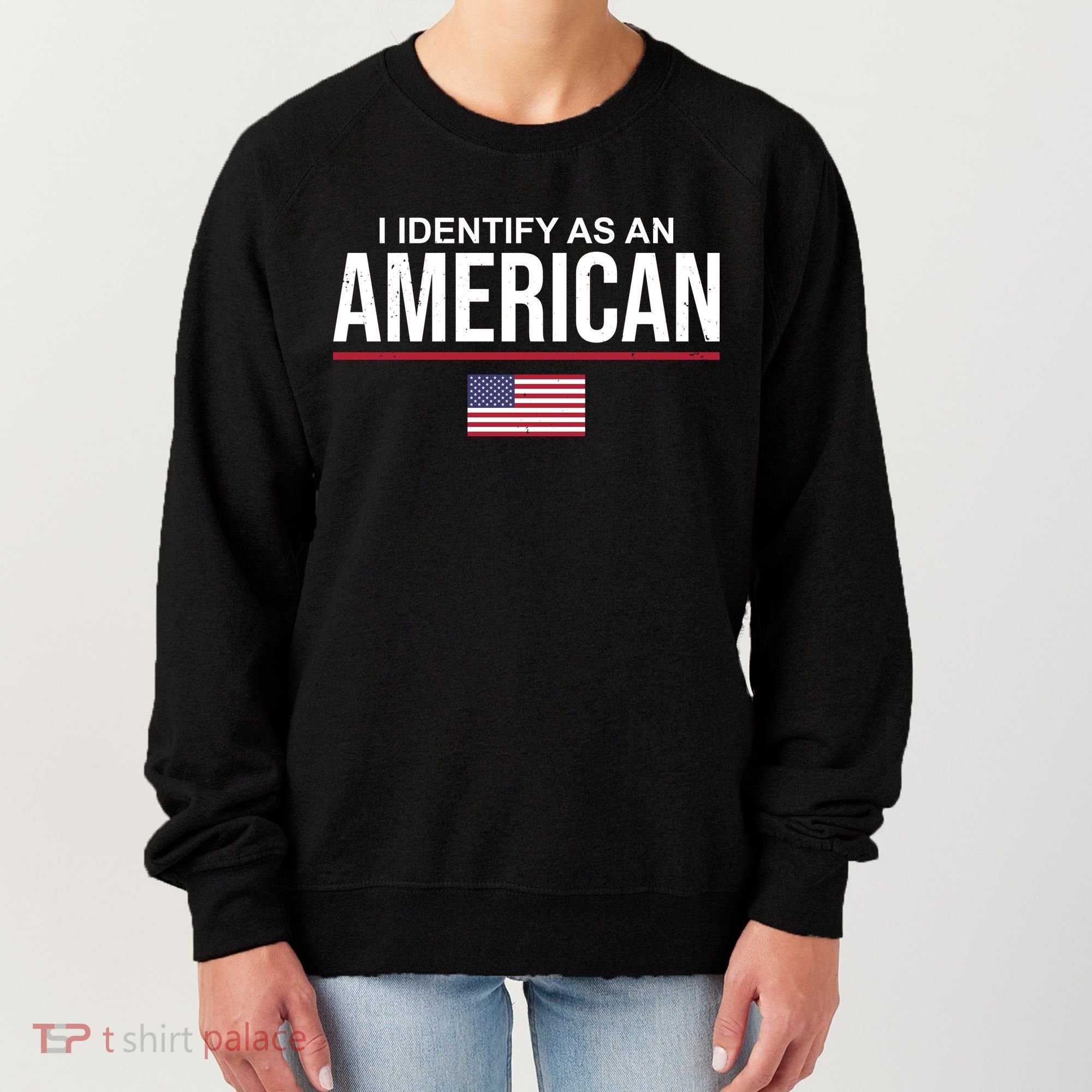 I Identify As An American USA Flag Women's Sweatshirt
