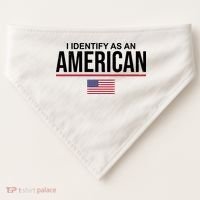 I Identify As An American USA Flag USA-Made Doggie Bandana thumb 0