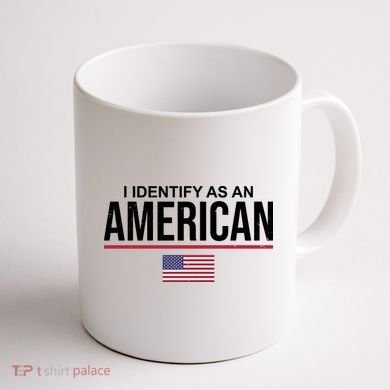 I Identify As An American USA Flag Coffee Mug back