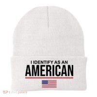 I Identify As An American USA Flag Beanie thumb 0