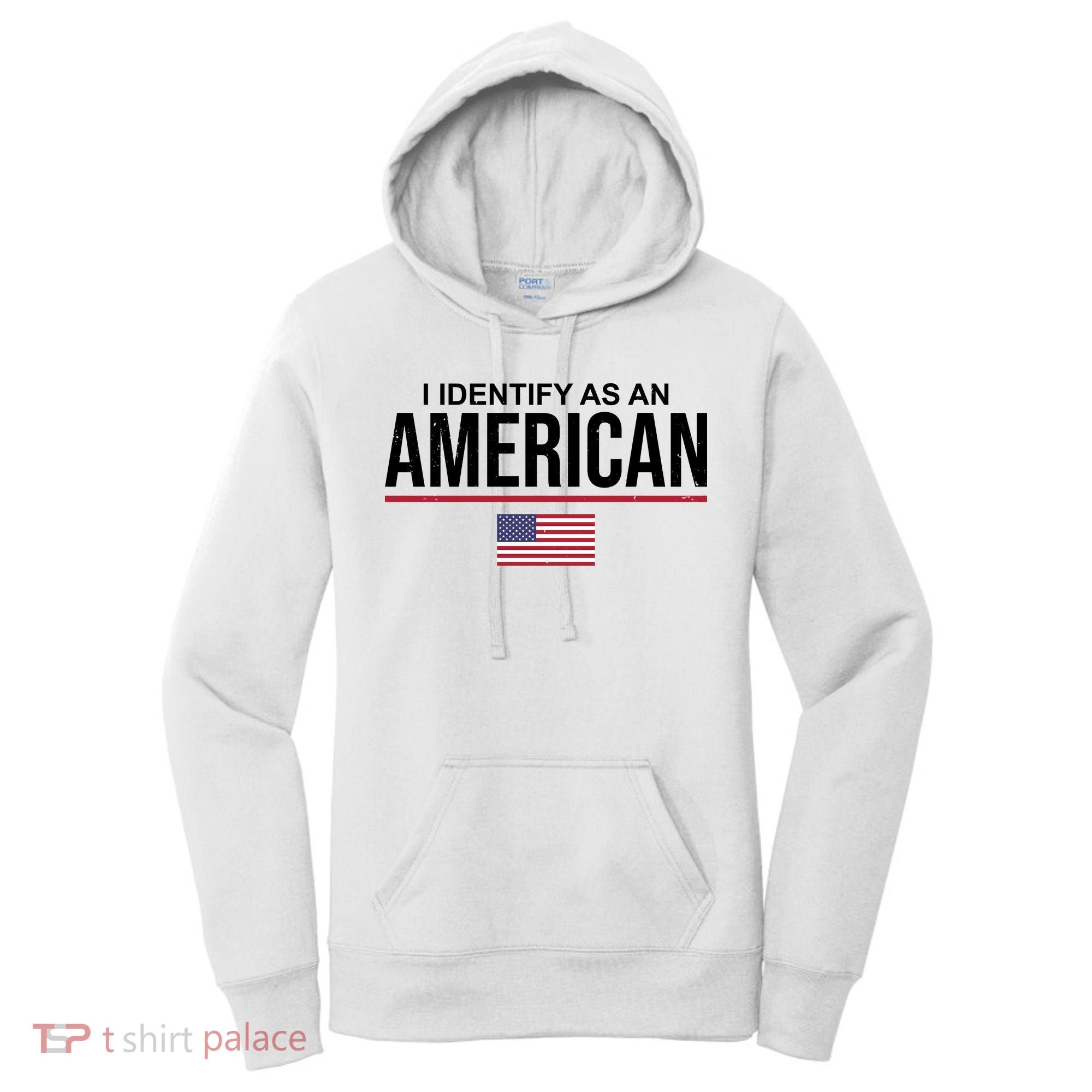 I Identify As An American USA Flag Women's Hoodie