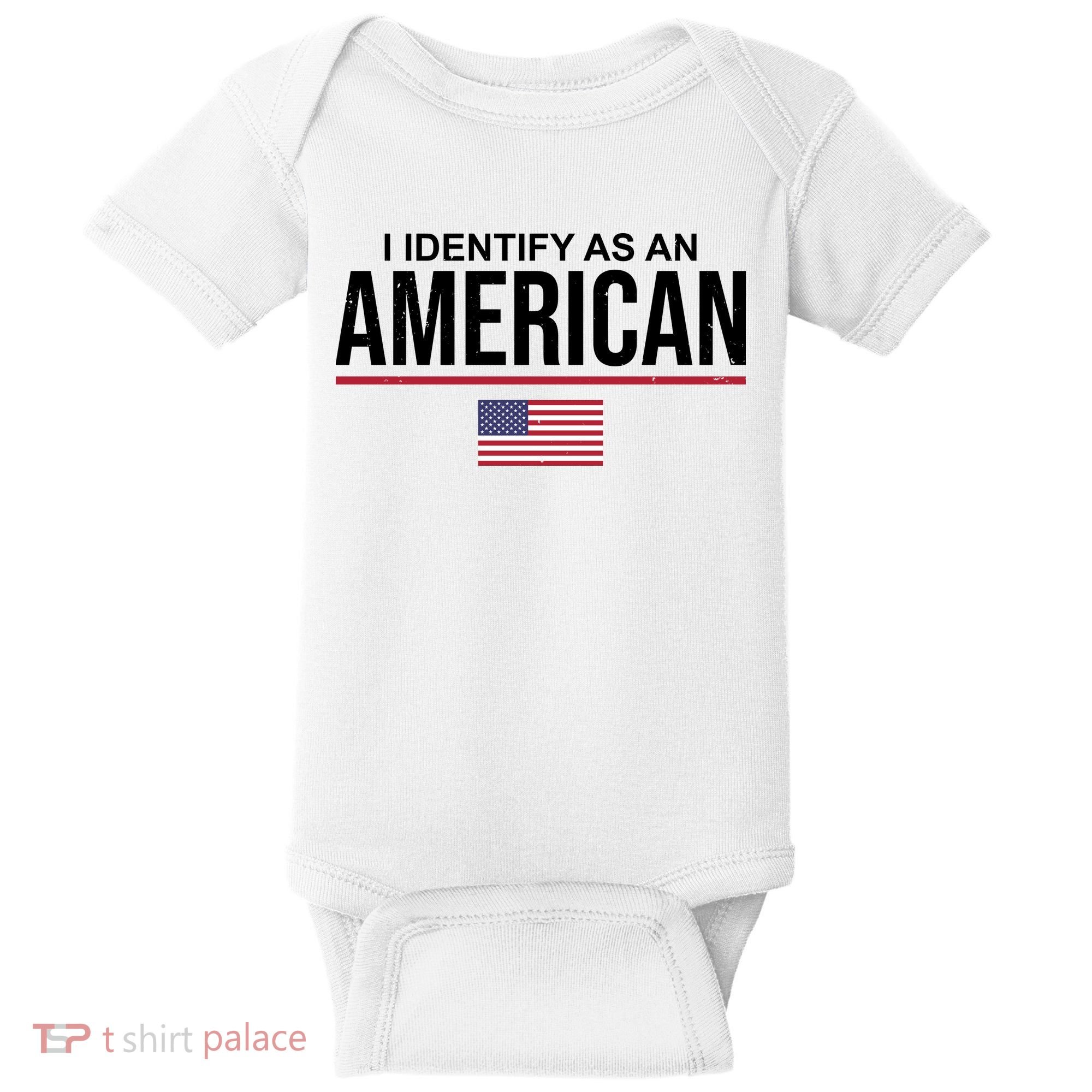 I Identify As An American USA Flag Baby Bodysuit