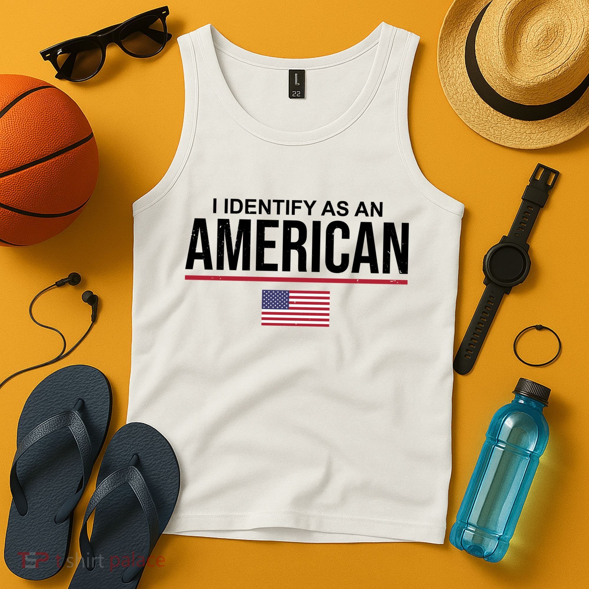 I Identify As An American USA Flag Tank Top