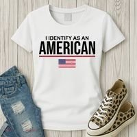 I Identify As An American USA Flag Women's T-Shirt thumb 3