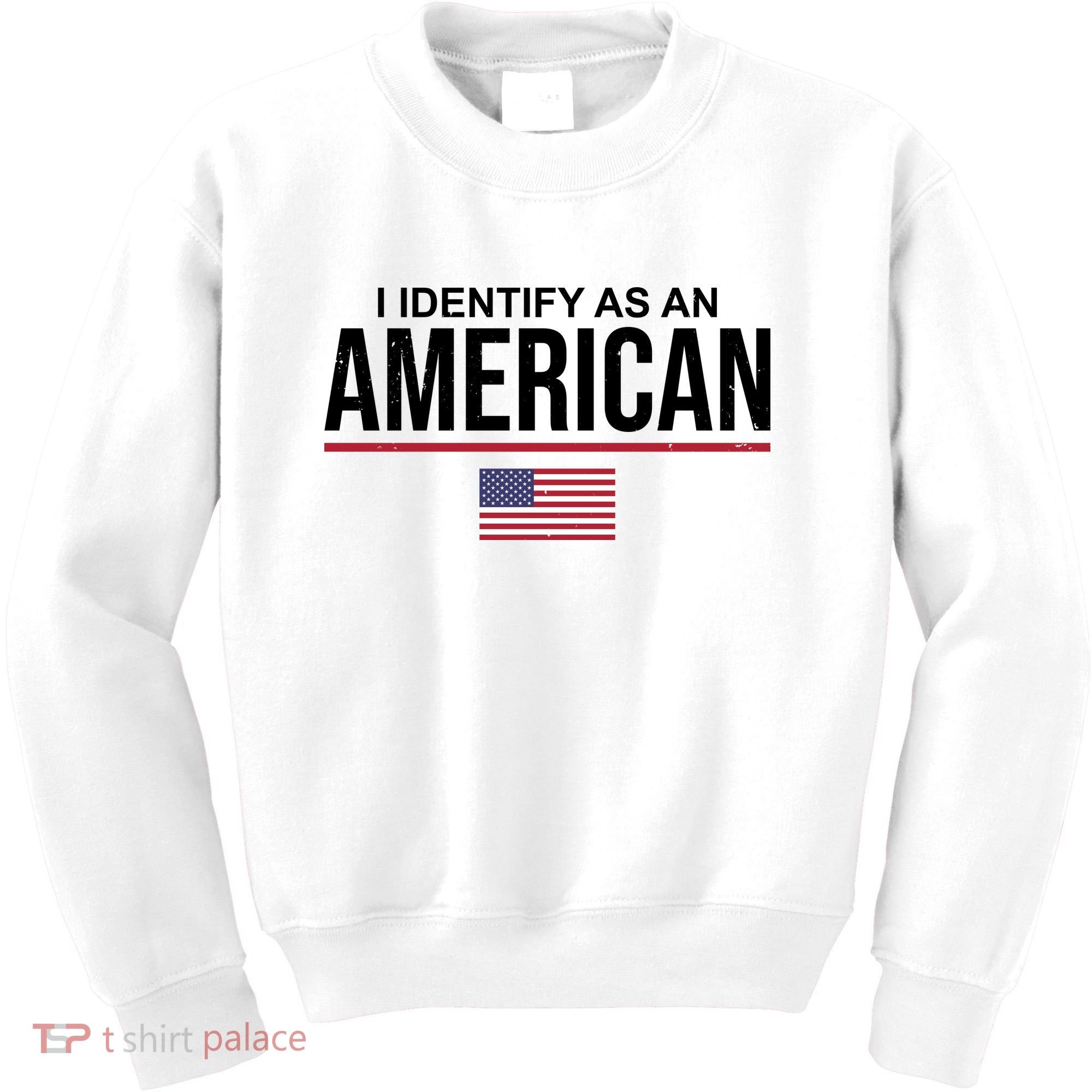I Identify As An American USA Flag Kids Sweatshirt