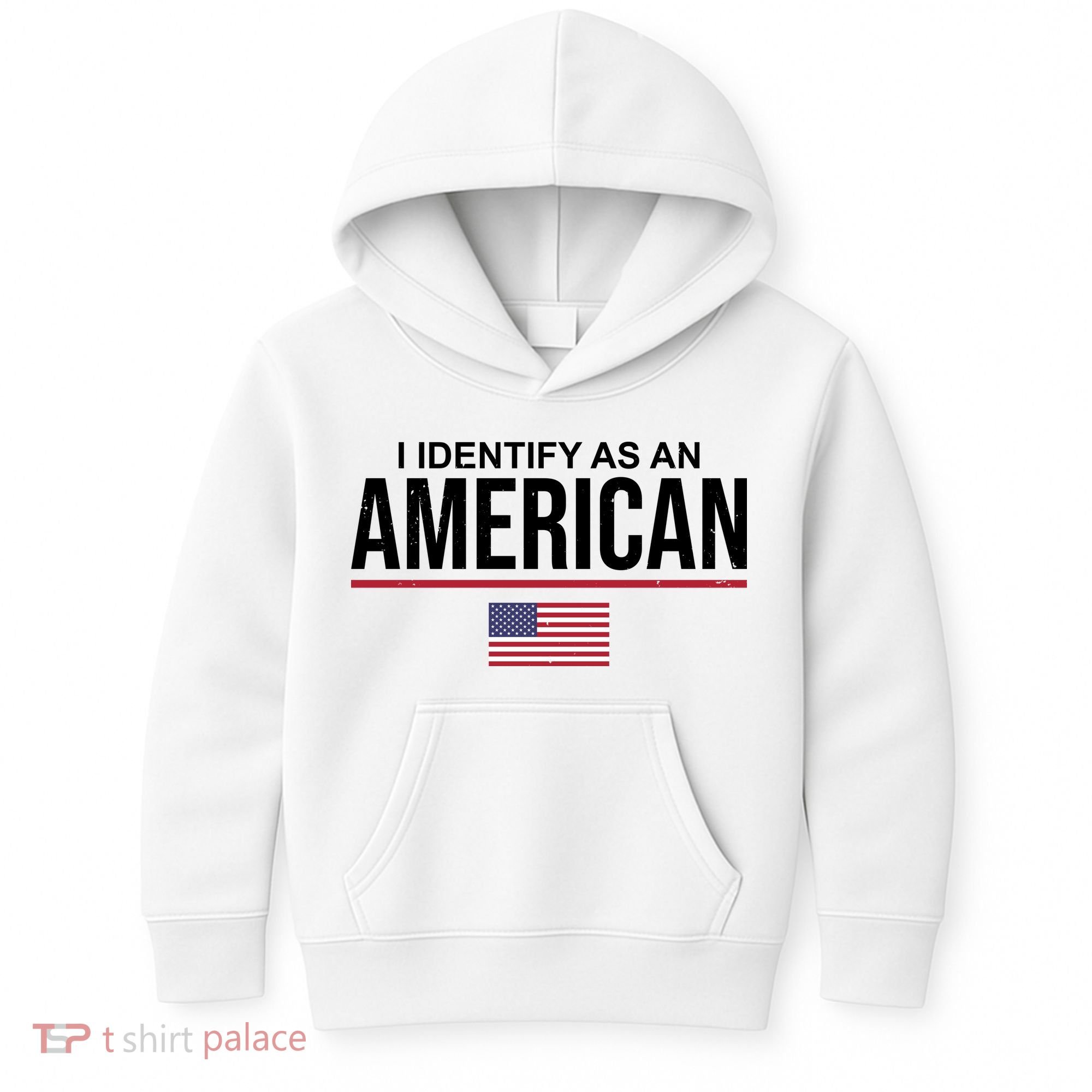 I Identify As An American USA Flag Kids Hoodie