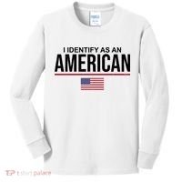 I Identify As An American USA Flag Kids Long Sleeve Shirt thumb 0