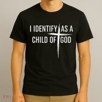 I Identify As A Child Of God Christian Funny T-Shirt thumb 3