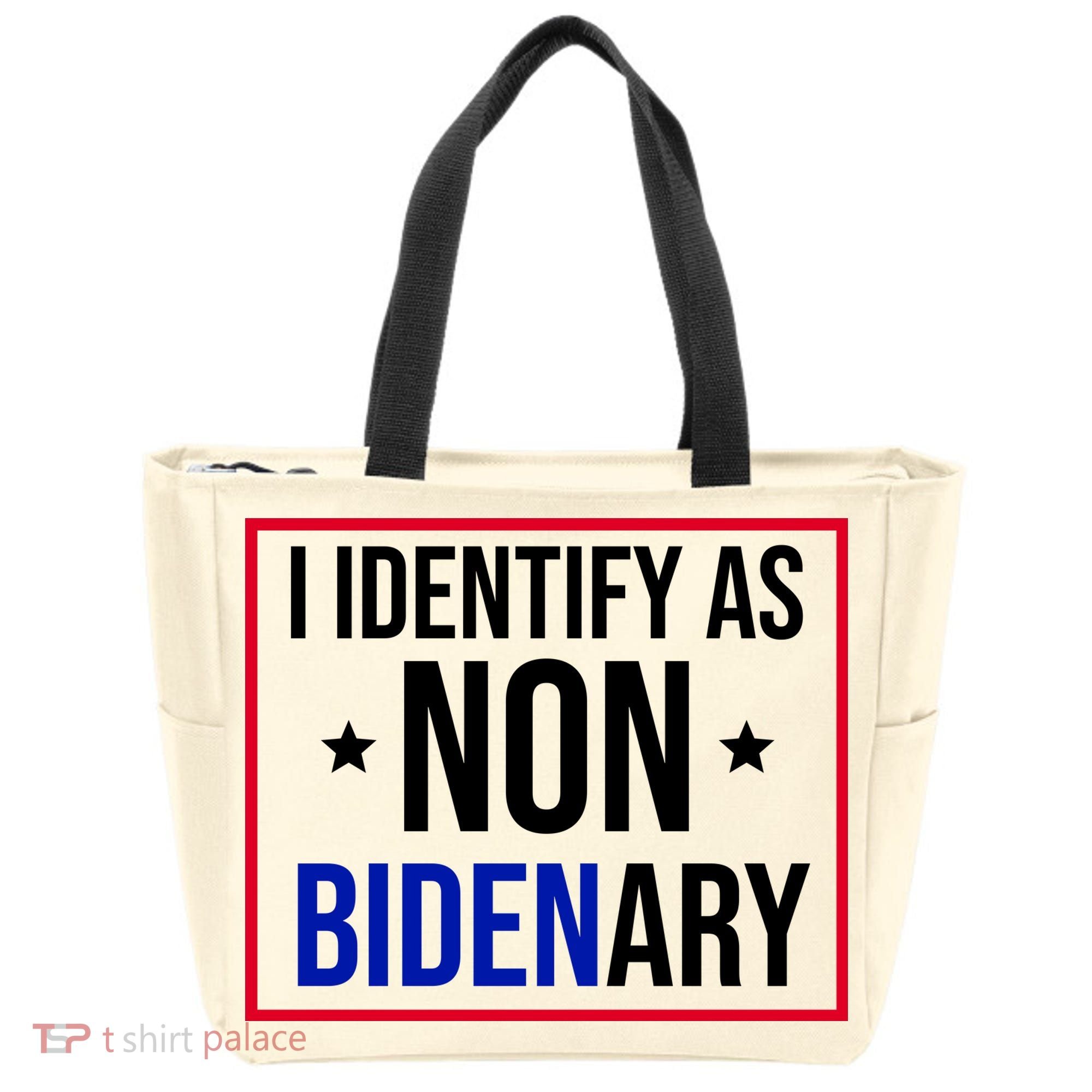 I Identify As Non Bidenary Anti Biden Funny Tote Bag
