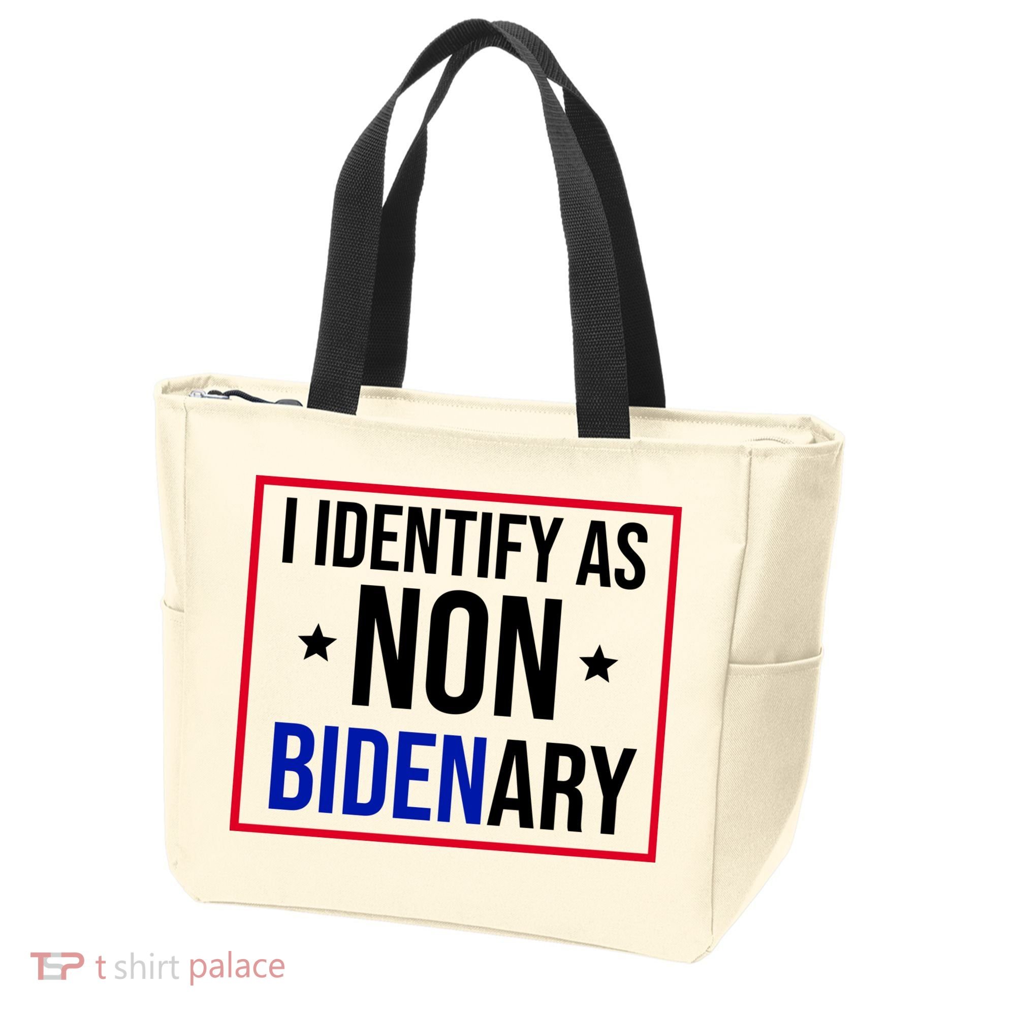 I Identify As Non Bidenary Anti Biden Funny Tote Bag