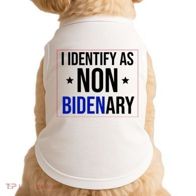 I Identify As Non Bidenary Anti Biden Funny Doggie Tank