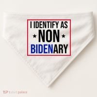 I Identify As Non Bidenary Anti Biden Funny USA-Made Doggie Bandana thumb 0