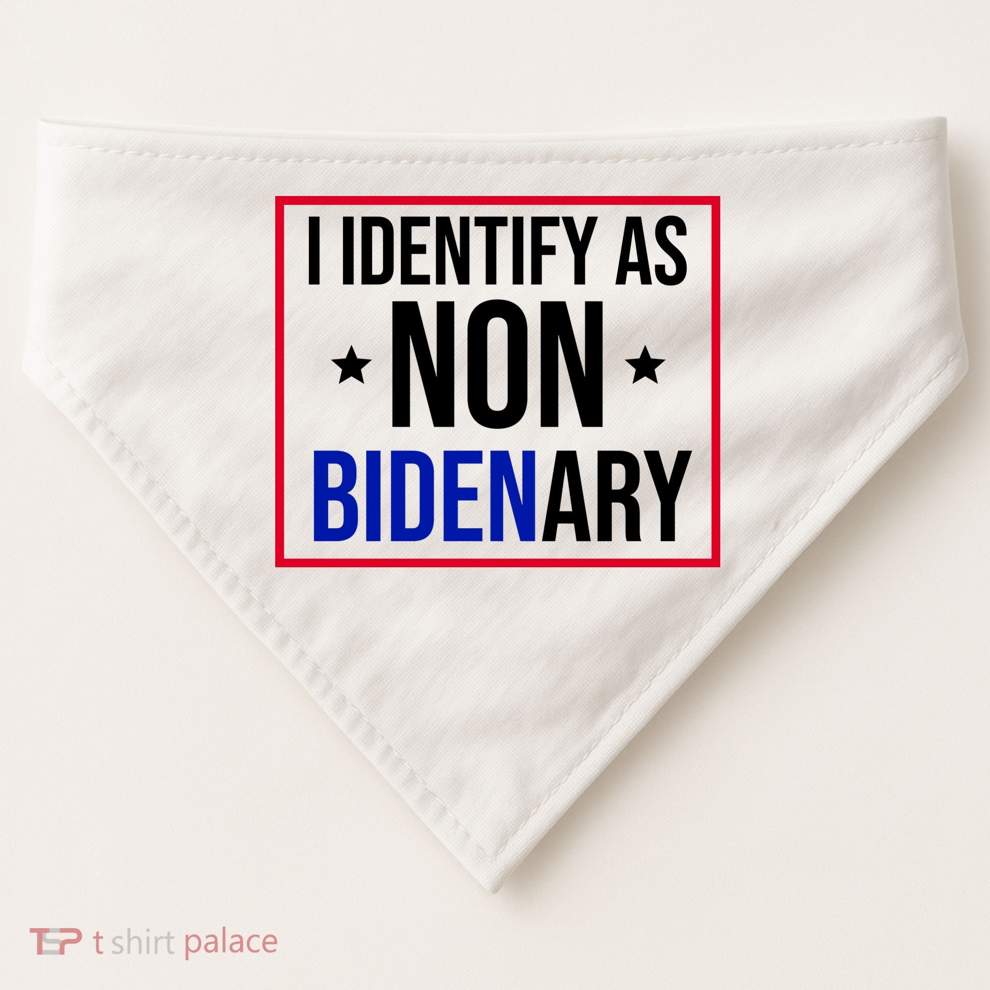 I Identify As Non Bidenary Anti Biden Funny USA-Made Doggie Bandana