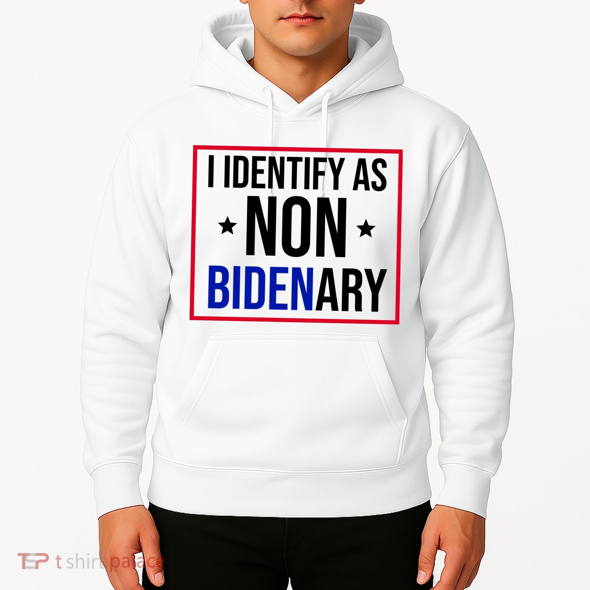 I Identify As Non Bidenary Anti Biden Funny Hoodie