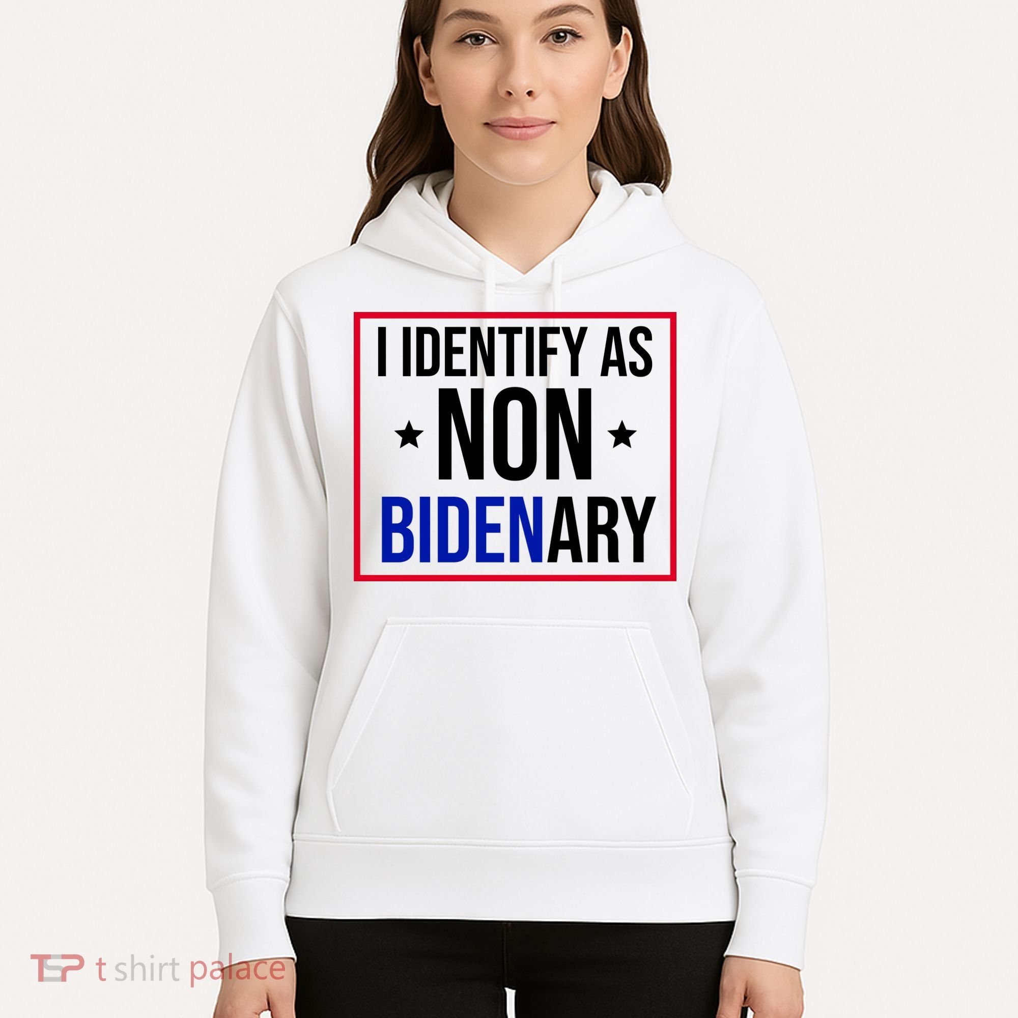 I Identify As Non Bidenary Anti Biden Funny Hoodie