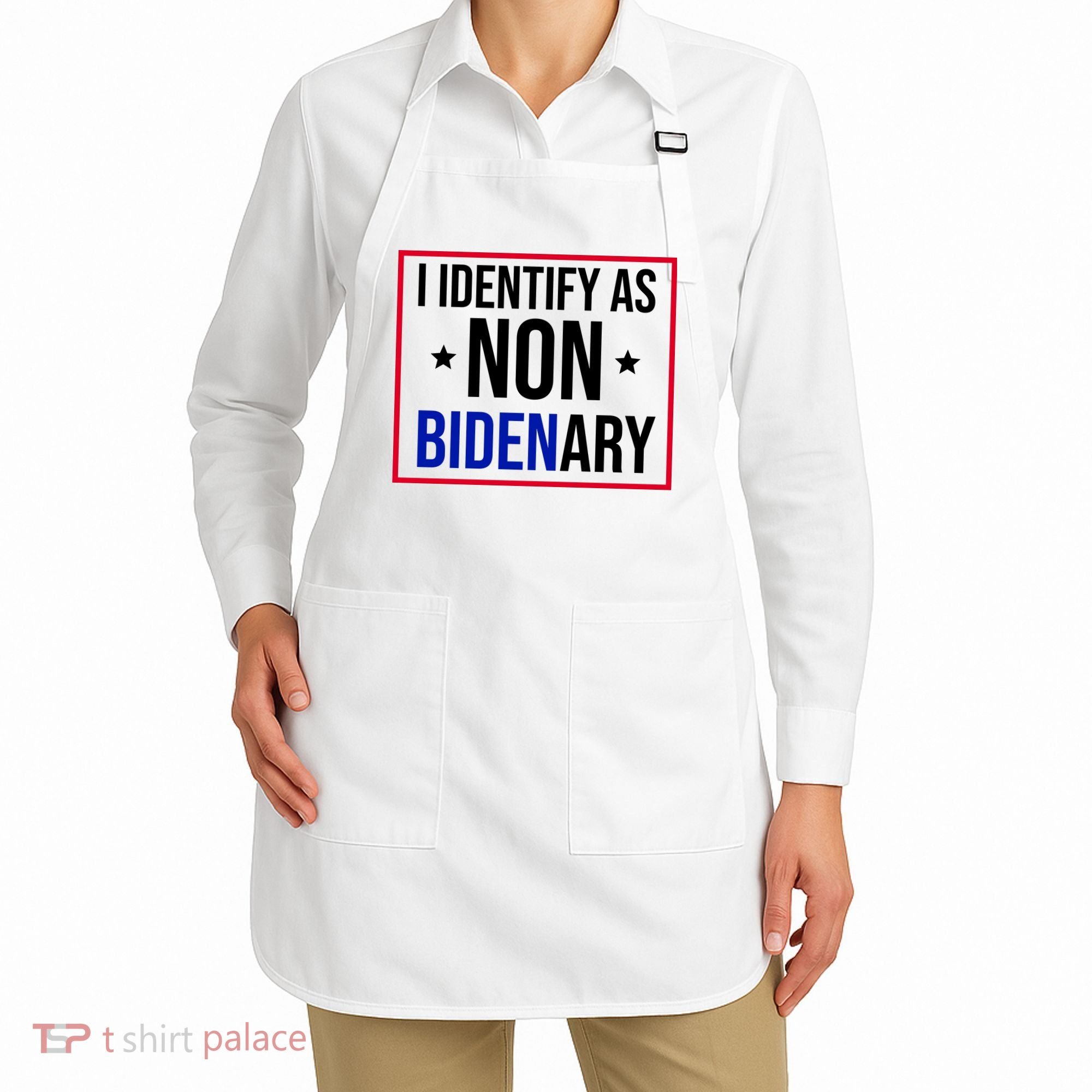 I Identify As Non Bidenary Anti Biden Funny Apron