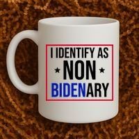 I Identify As Non Bidenary Anti Biden Funny Coffee Mug thumb 2