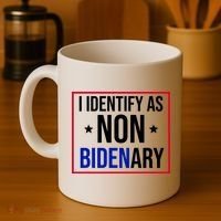 I Identify As Non Bidenary Anti Biden Funny Coffee Mug thumb 4