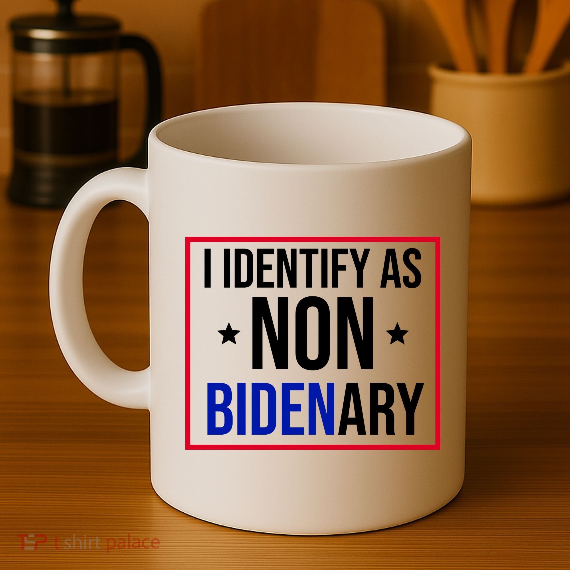 I Identify As Non Bidenary Anti Biden Funny Coffee Mug