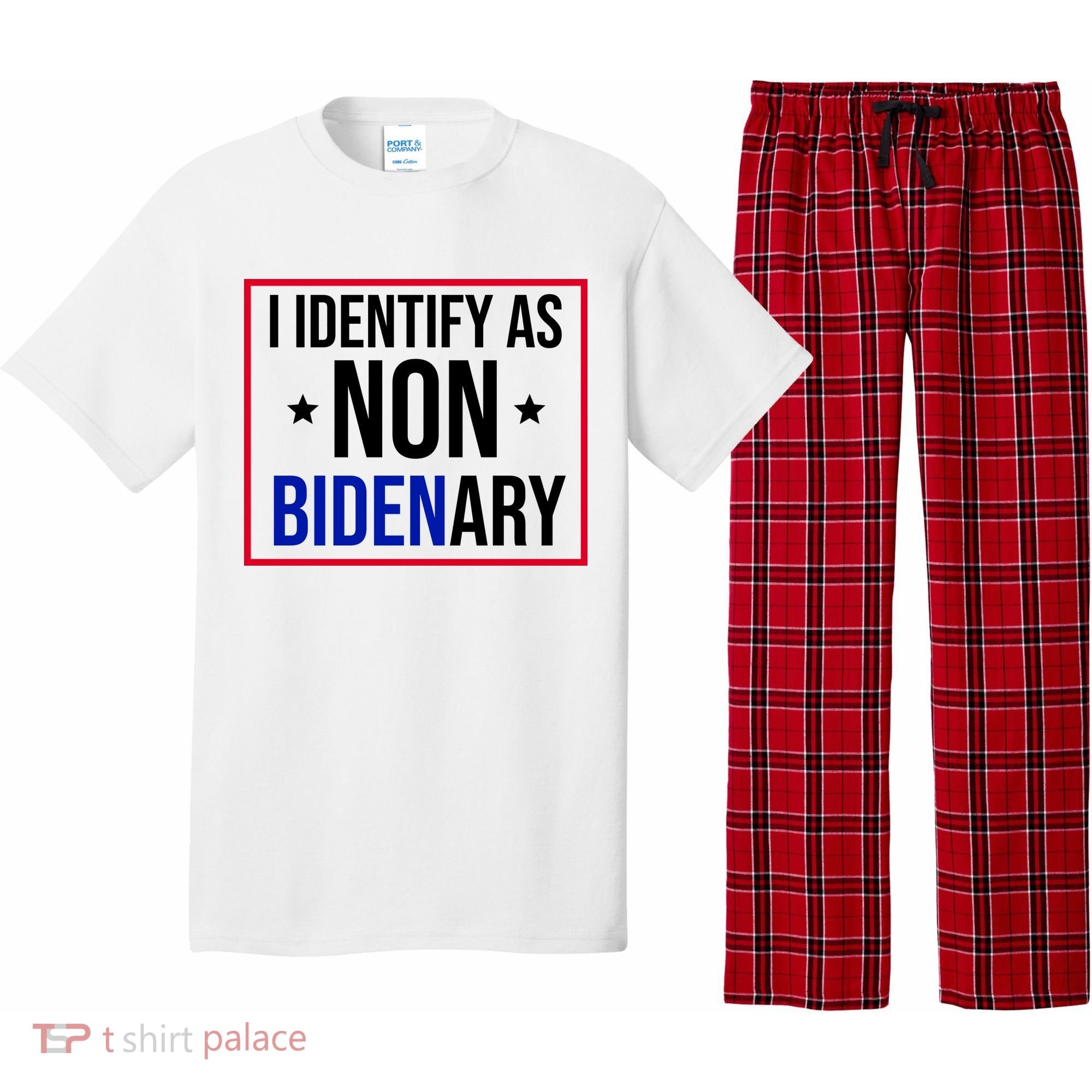 I Identify As Non Bidenary Anti Biden Funny Pajama Set