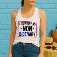 I Identify As Non Bidenary Anti Biden Funny Women's Tank Top thumb 2