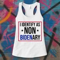 I Identify As Non Bidenary Anti Biden Funny Women's Tank Top thumb 3