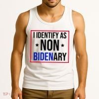 I Identify As Non Bidenary Anti Biden Funny Tank Top thumb 3