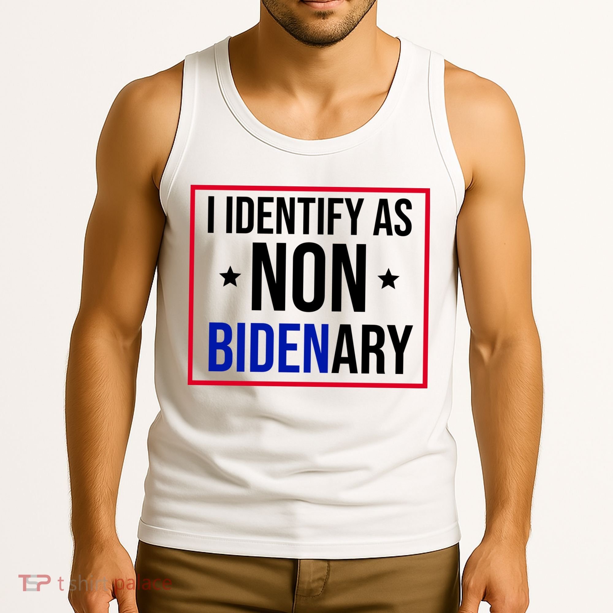 I Identify As Non Bidenary Anti Biden Funny Tank Top