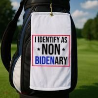 I Identify As Non Bidenary Anti Biden Funny Golf Towel thumb 2