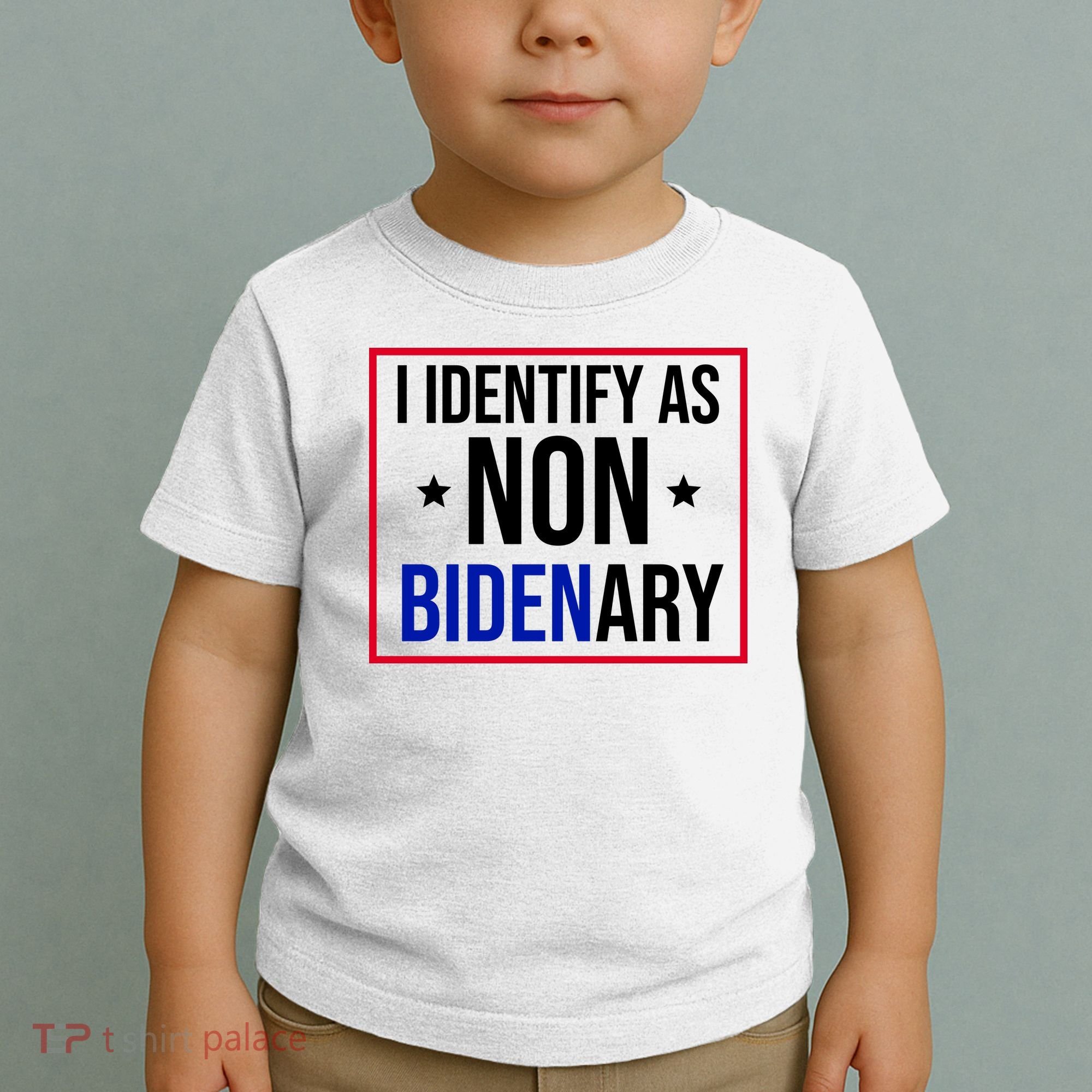 I Identify As Non Bidenary Anti Biden Funny Toddler T-Shirt