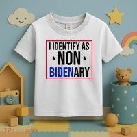 I Identify As Non Bidenary Anti Biden Funny Toddler T-Shirt thumb 3