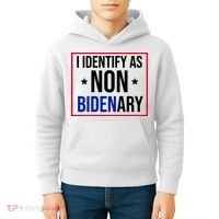 I Identify As Non Bidenary Anti Biden Funny Kids Hoodie thumb 4