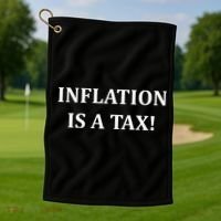 Inflation Is A Tax Golf Towel thumb 1