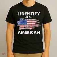 I Identify As An American Politics US Flag Proud American T-Shirt thumb 3