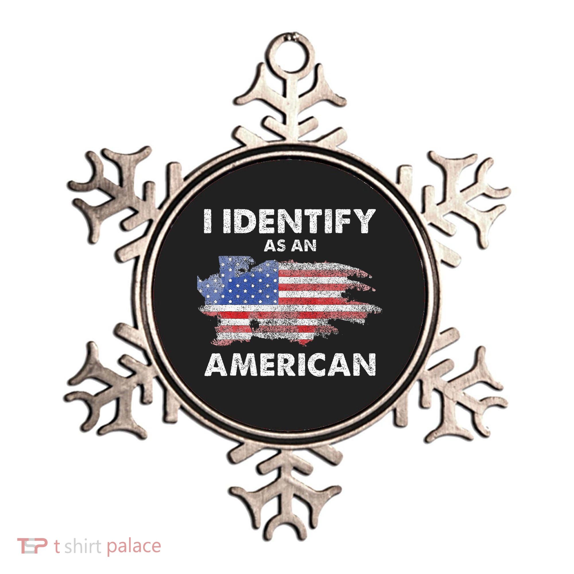 I Identify As An American Politics US Flag Proud American Ornament