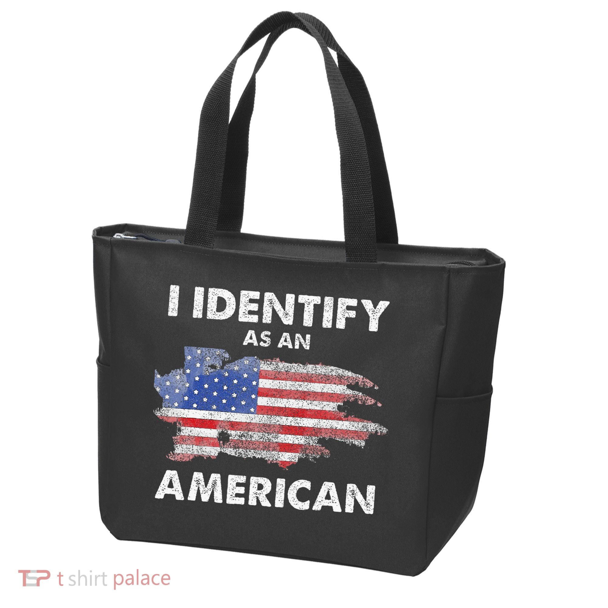 I Identify As An American Politics US Flag Proud American Tote Bag