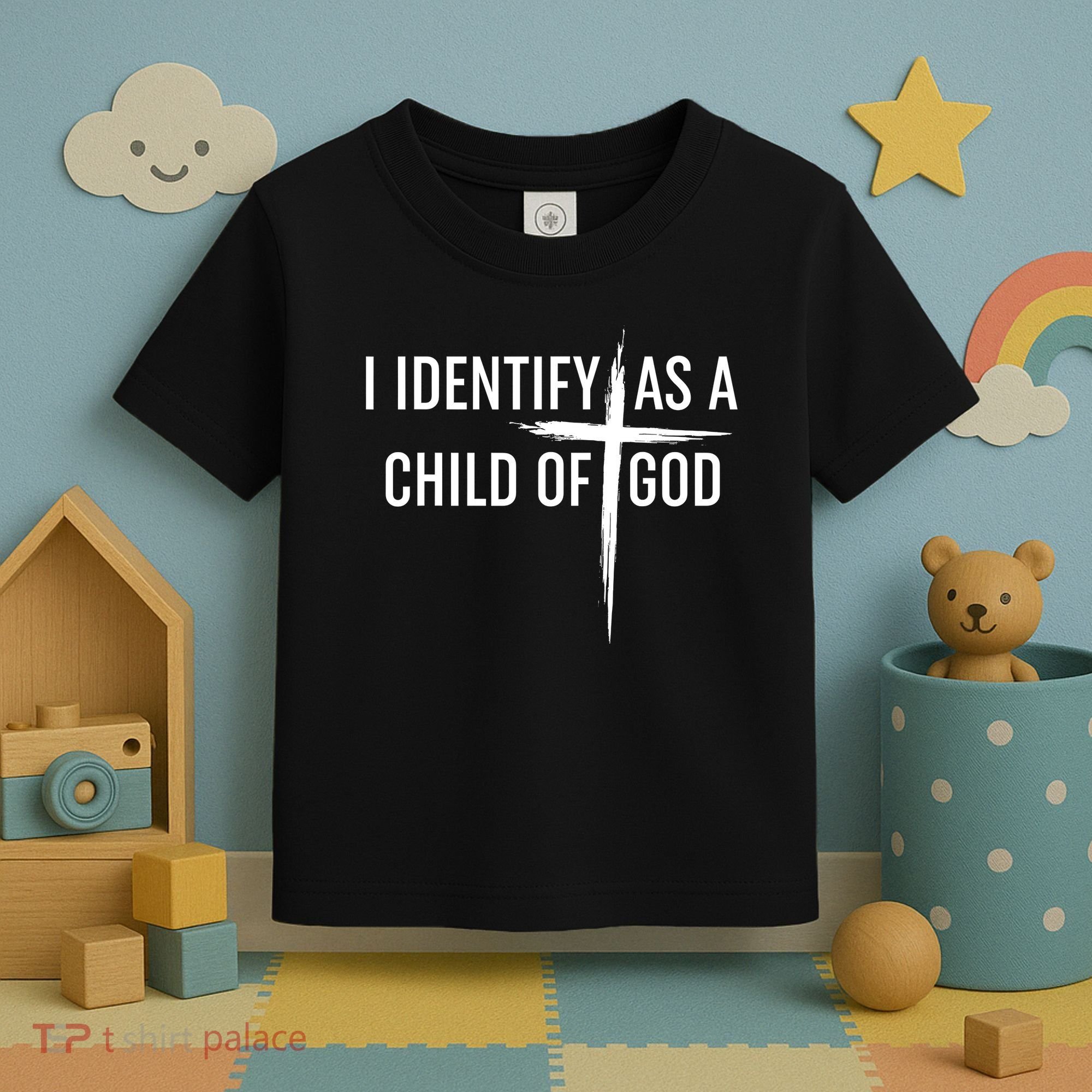 I Identify As A Child Of God Christian Funny Toddler T-Shirt