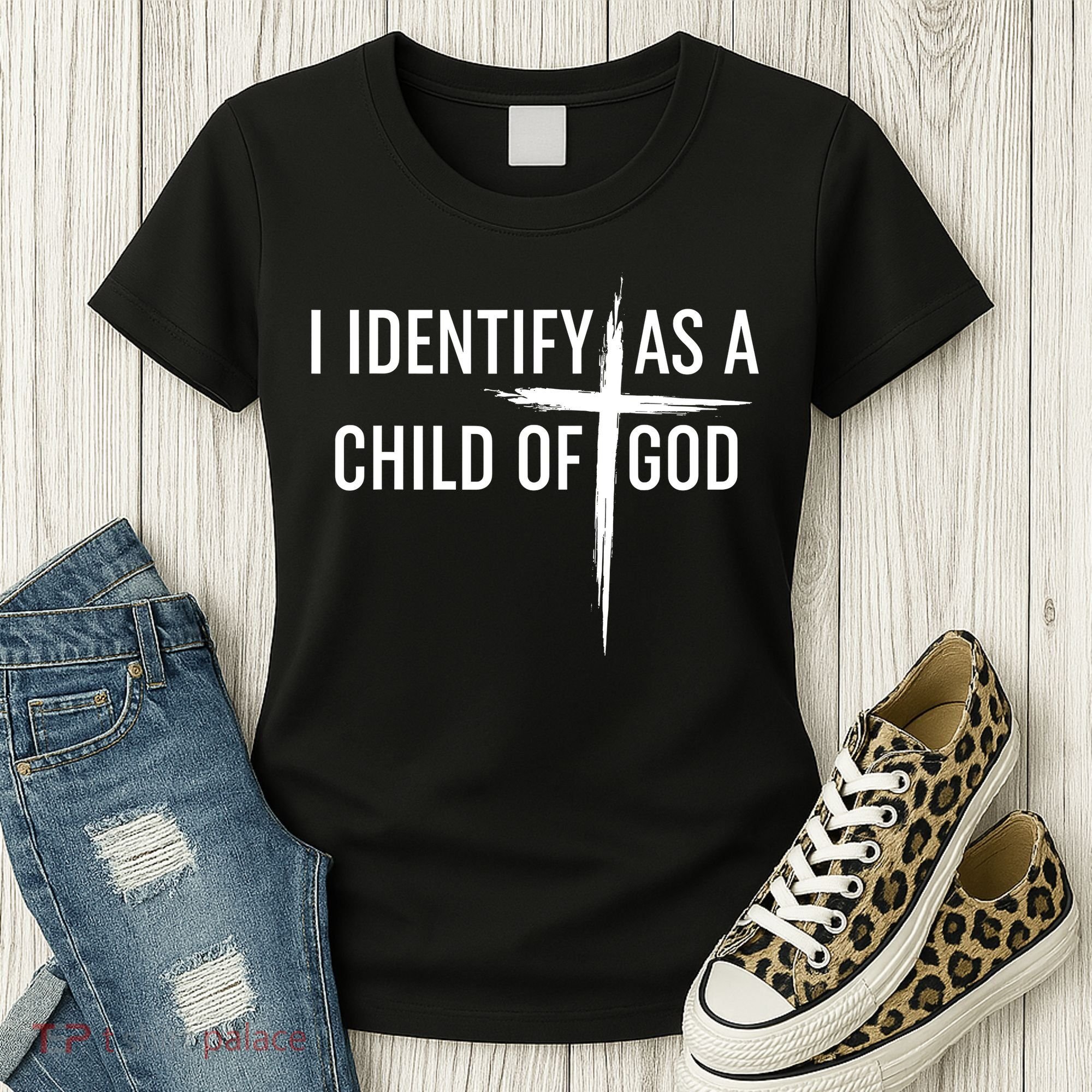 I Identify As A Child Of God Christian Funny Women's T-Shirt