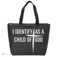 I Identify As A Child Of God Christian Funny Tote Bag thumb 0