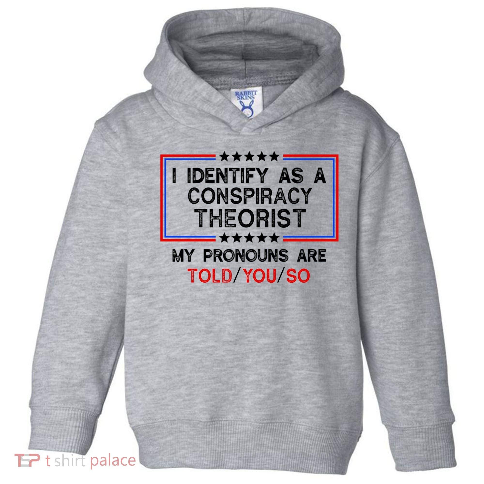 I Identify As A Conspiracy Theorist Pronouns Are Told You So Toddler Hoodie