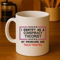 I Identify As A Conspiracy Theorist Pronouns Are Told You So Coffee Mug thumb 4