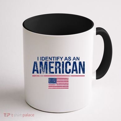 I Identify As An American USA FLAG Coffee Mug back