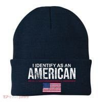 I Identify As An American USA FLAG Beanie thumb 0