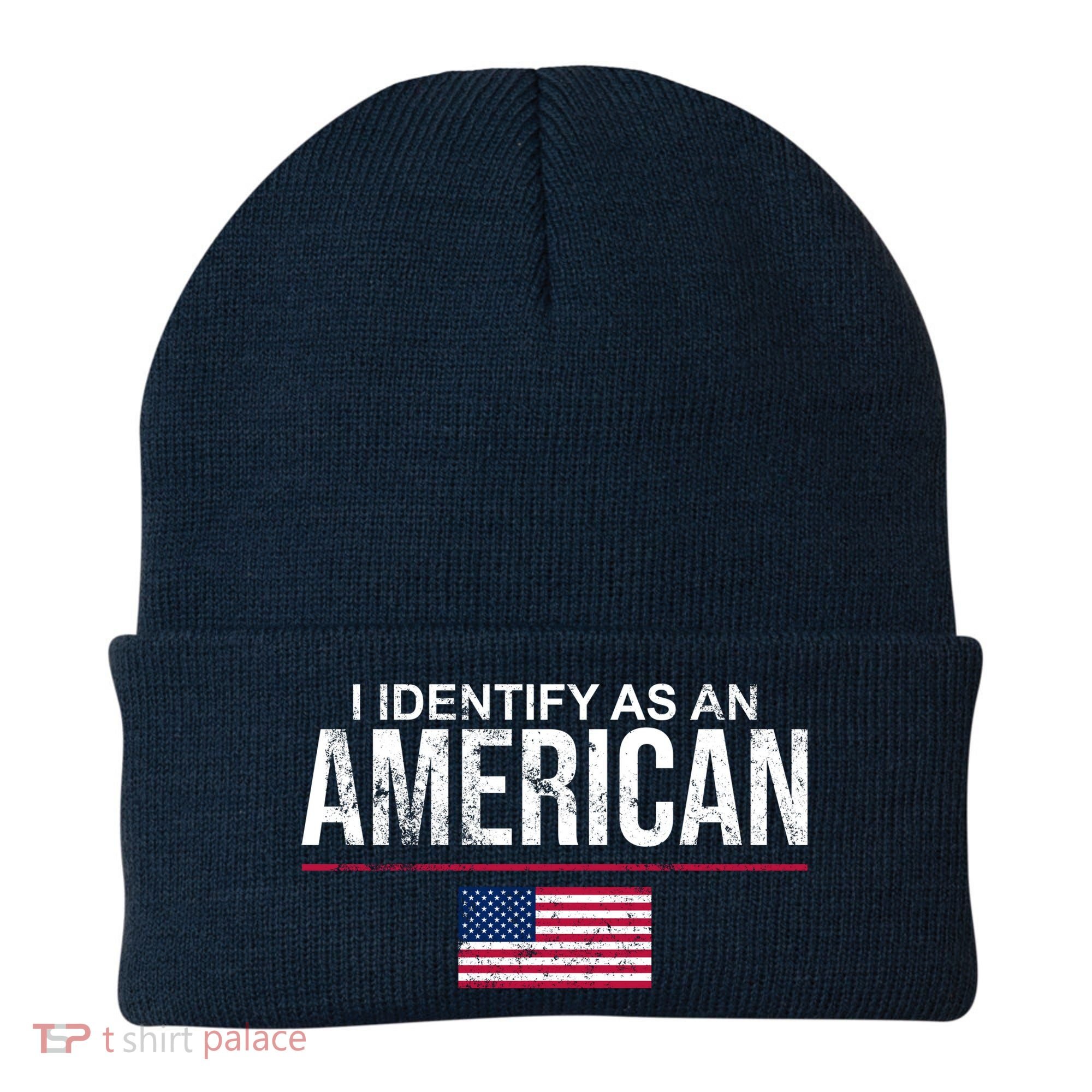 I Identify As An American USA FLAG Beanie