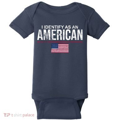 I Identify As An American USA FLAG Baby Bodysuit