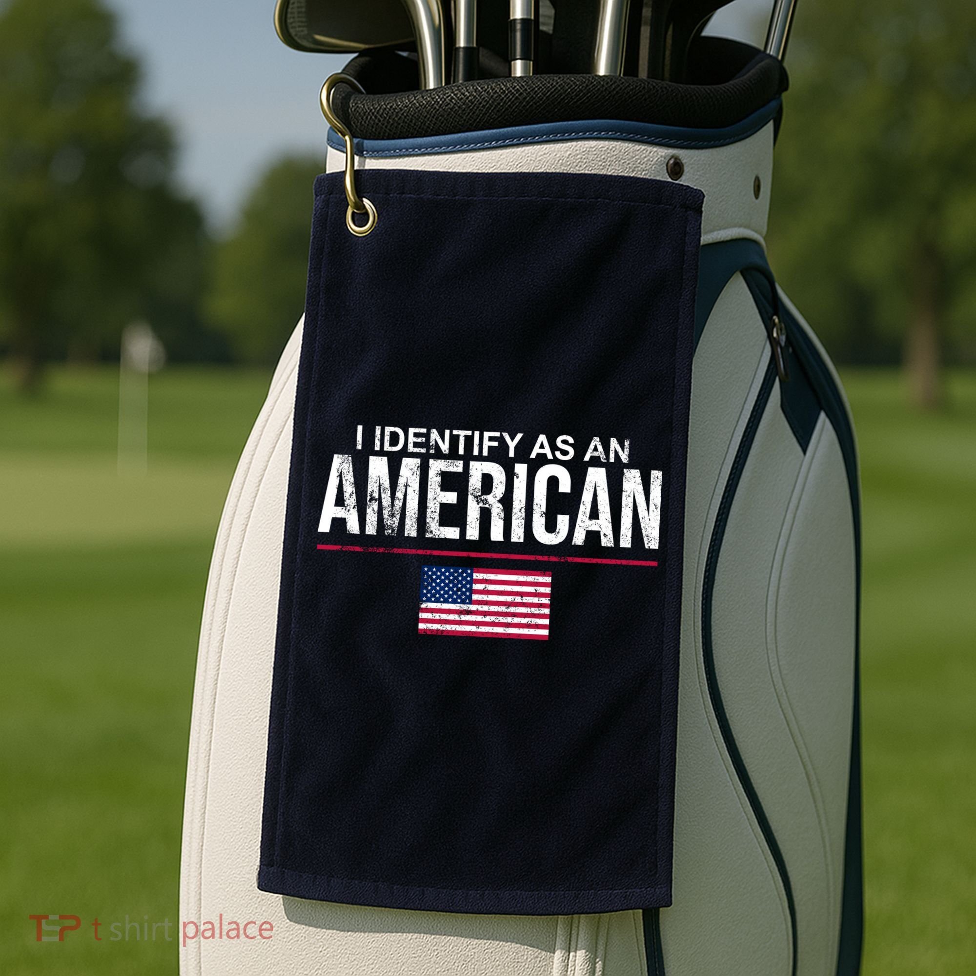 I Identify As An American USA FLAG Golf Towel